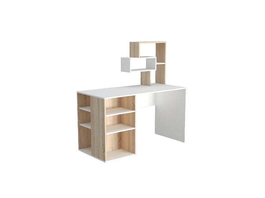 EPIKASA Bureaumeubel | Lara Bureau, Wit, Sonoma, 130X60X135 Cm, Epikasa