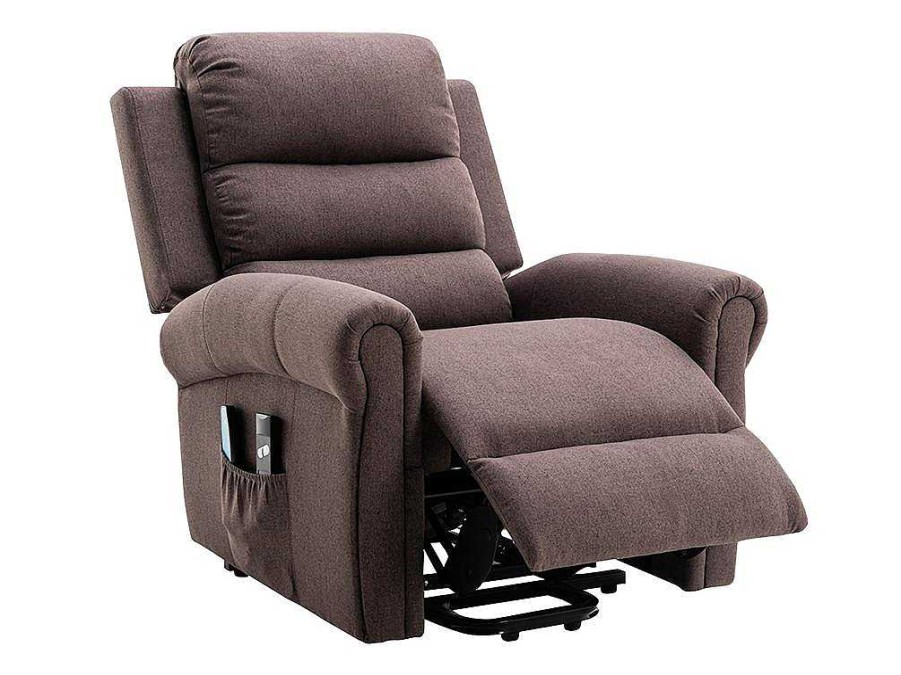 Vente-unique Fauteuil Stof | Massagestoel Met Elektrische Sta-Op Functie - Bruin - Lovari