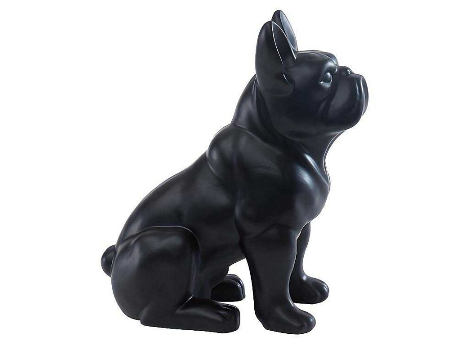 OZAIA Standbeeld | Beeld Van Franse Bulldog - Hars - L. 27 X B. 16 X H. 32 Cm - Mat Zwart - Doggo