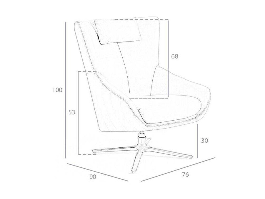 Angel Cerda Fauteuil Kunstleer | Kunstlederen Draaistoel Met Kussen 5044 Angel Cerda