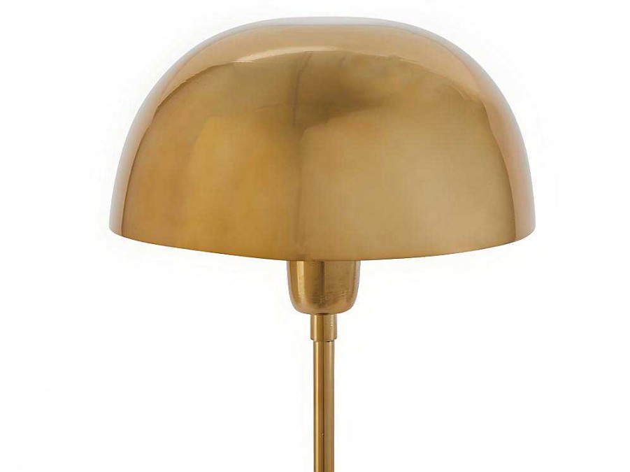 OZAIA Lamp | Schemerlamp Champignon Met Art-Decostijl Amanite - Marmer En Ijzer - 24,5 X 24,5 X 52 Cm - Goudkleurig