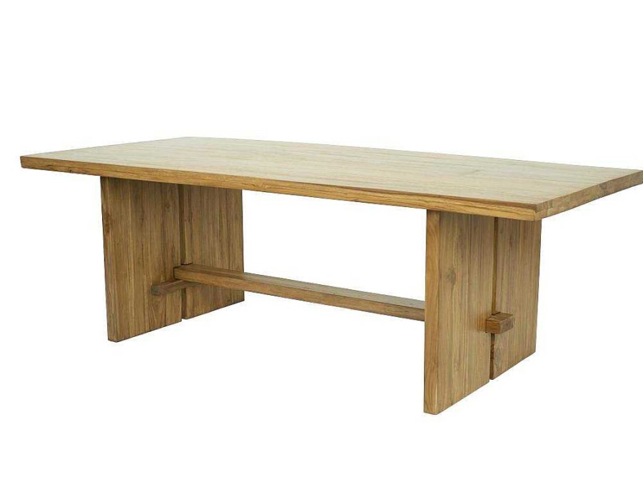 Vente-unique Eettafel | Eettafel 8 Plaatsen Van Teakhout - Kleur: Naturel - Lenida