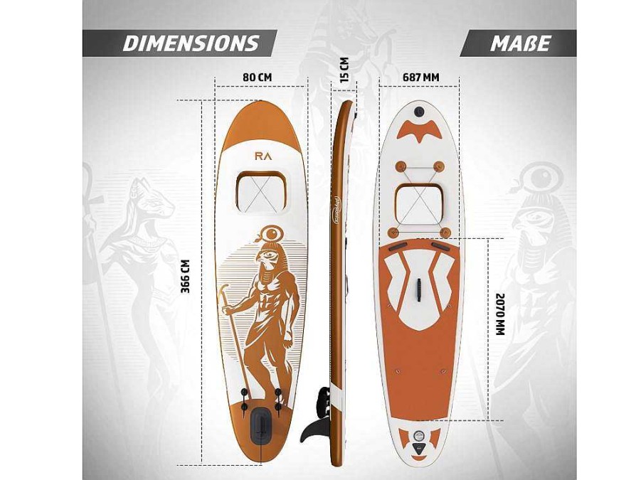 Vente-unique Watersport | Sup Board Bastet 366 Cm - Rose Goud - Incl. Accessoires