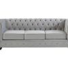 Vente-unique Bankstel 3+2 | Bankstel Chesterfield - Fluweel - Lichtgrijs