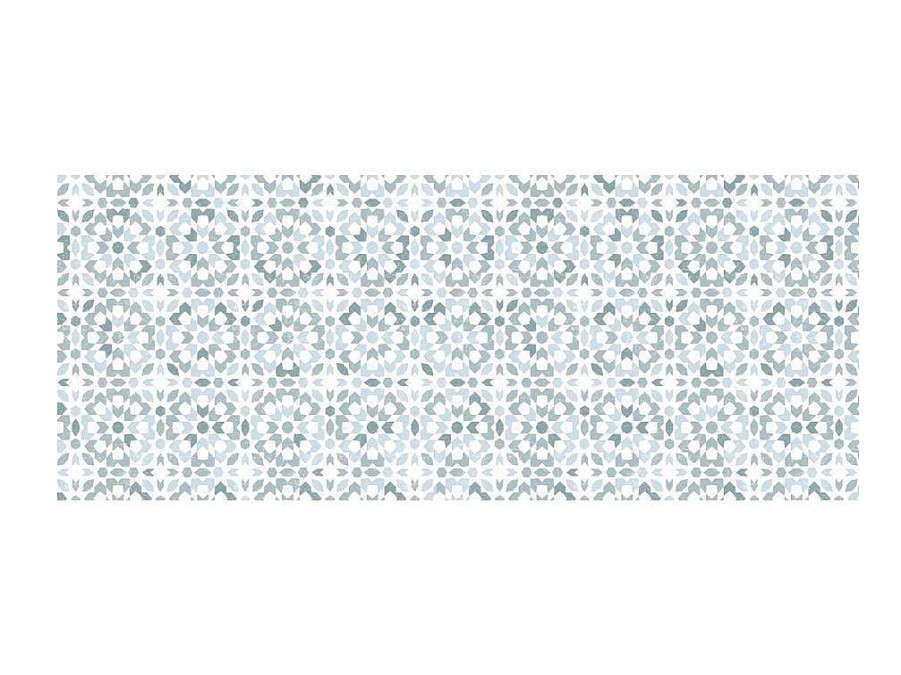 OZAIA Gangtapijt | Gangtapijt Van Vinyl Met Cementtegeleffect - 66 X 160 Cm - Blauw En Wit - Princy