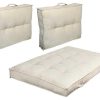 OZAIA Huistextiel | Set Van 1 Matras + 2 Palletkussens Van Ribfluweel - Beige - Baila