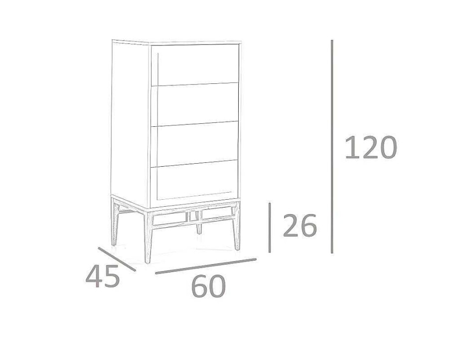 Angel Cerda Ladekast | Chiffonier Grijs En Walnoot 7036 Angel Cerda