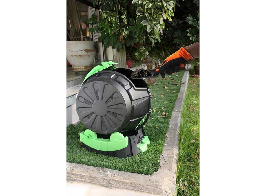 Vente-unique Tuinopslag | Roterende Compostbak Van 50 Liter Met Opvangbak - L49 X B44 X H57 - Recycool