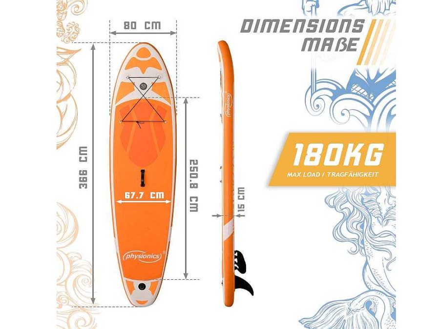 Vente-unique Watersport | Sup Board Kraken 366 Cm - Oranje - Incl. Accessoires