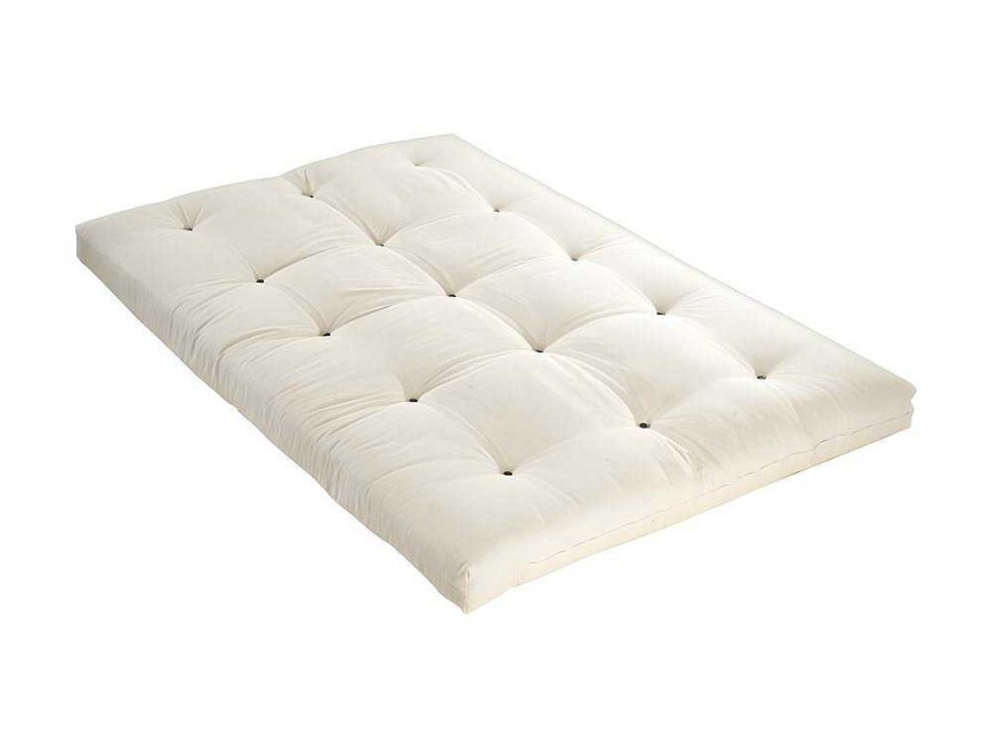 DREAMEA Set Matras En Lattenbodem | Set Lattenbodem + Futon 160 X 200 Cm - 100% Katoen - Shiva Van Dreamea - Ecru