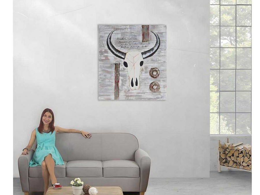 Vente-unique Schilderij | Olieverfschilderij Stier Handgeschilderd