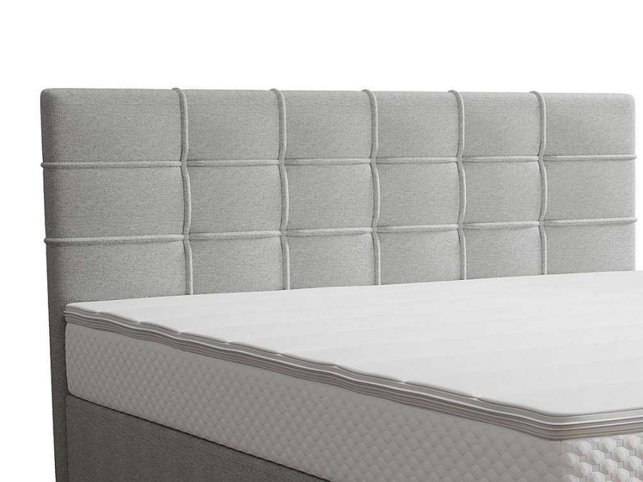 Ysmée Boxspringbed | Complete Set Met Boxspring En Gecapitonneerd Hoofdbord + Bedbodem + Matras + Topmatras - 160 X 200 Cm - Stof - Lichtgrijs - Inao Van Ysmee