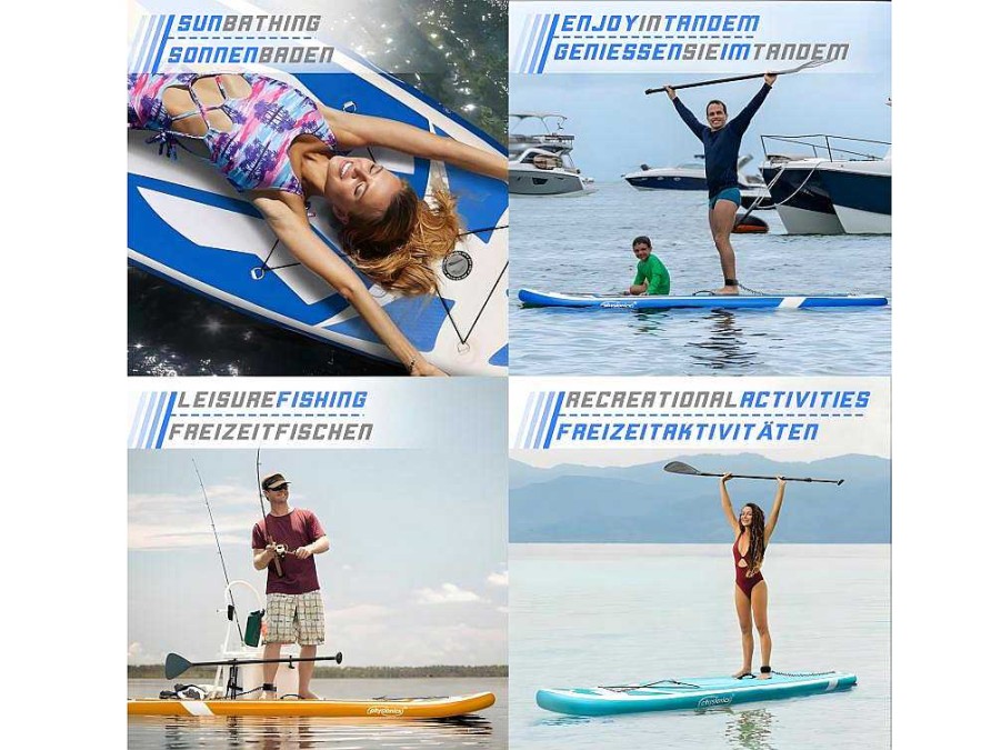 Vente-unique Watersport | Sup Board Poseidon 366 Cm - Blauw - Incl. Accessoires