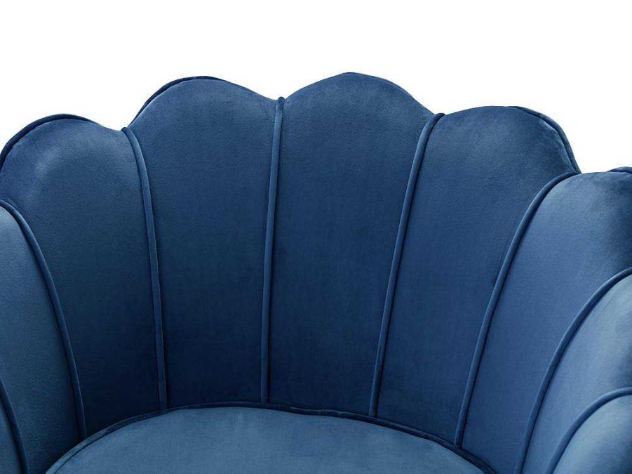 PASCAL MORABITO Fauteuil Stof Fluweel / Suedine | Fauteuil Van Fluweel Dandelion - Donkerblauw - Van Pascal Morabito