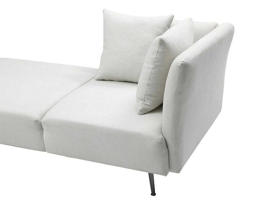 Vente-unique Chaise Longue | Chaise Longue Links Van Cremekleurige Stof Napasa