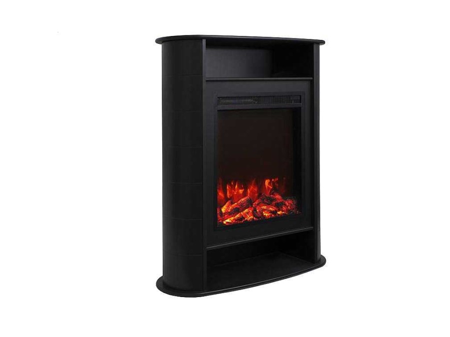 FLAMATECH Haard | Elektrische Sfeerhaard - Met Mantel - L84 X D33 X H111 Cm - Zwart - Mombacho