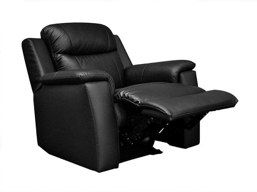 Vente-unique Relaxfauteuil | Relaxfauteuil Evasion Van Leer - Zwart