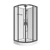 Shower & Design Douchecabine | Douchecabine Met Massagefunctie Van Bamboevezel - Mat Zwart - L80 X B80 X H225 Cm - Zalifa