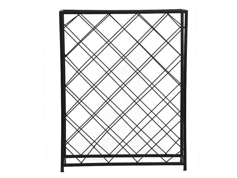 OZAIA Opbergaccessoire | Wijnfleshouder Voor 32 Flessen - L55 X H71 Cm - Metaal - Zwart - Bolinar