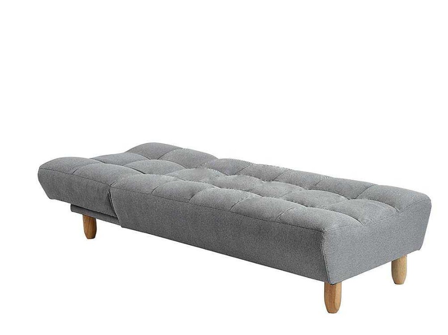 Vente-unique Chaise Longue | Chaise Longue Klik-Klak Van Stof - Grijs