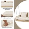 Vente-unique Hangstoel | 114 Cm Hangstoel In Pe Rotan - 2 Plaatsen - 11 Cm Gewatteerd Zitkussen - Beige