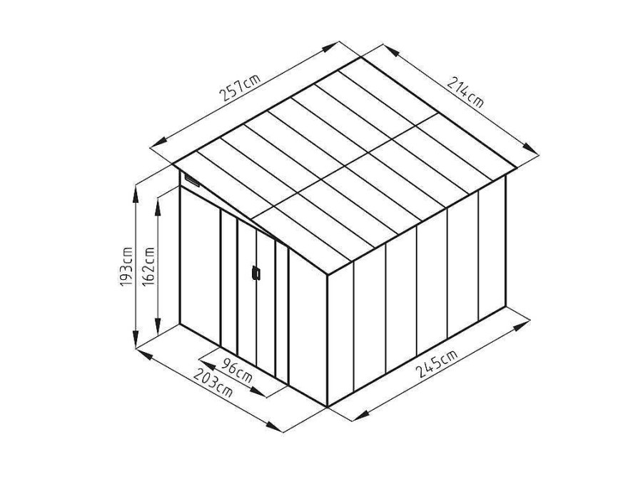 EXPERTLAND Tuinhuis | Grijs Metalen Tuinhuisje Van Gegalvaniseerd Antracietkleurig Staal 4,97 M - Daustin