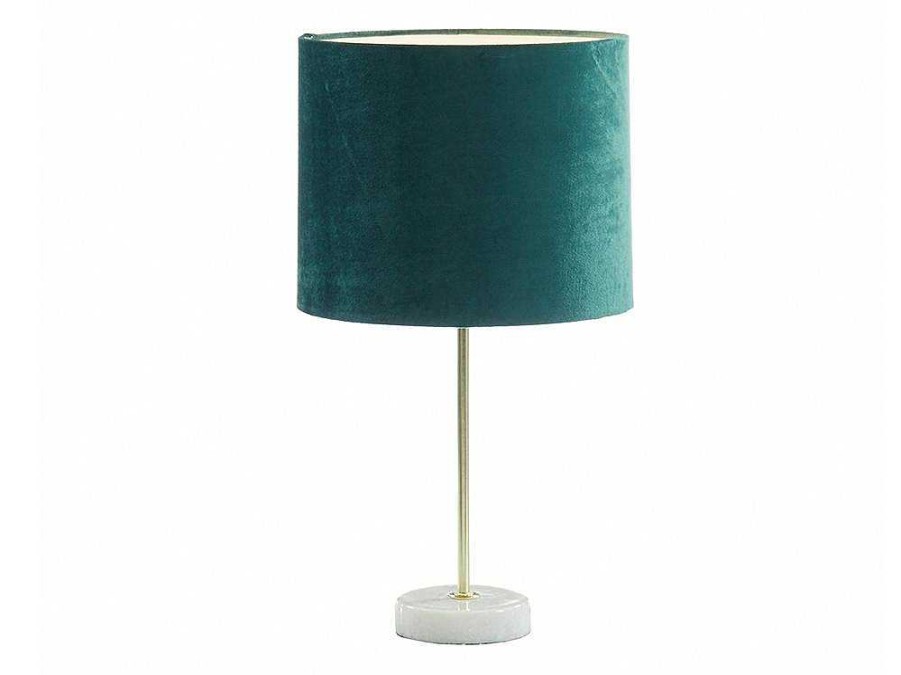 OZAIA Lamp | Schemerlamp Van Fluweel Met Charmante Stijl Aegon - Sokkel Van Marmer - 25 X 25 X 43 Cm - Groen