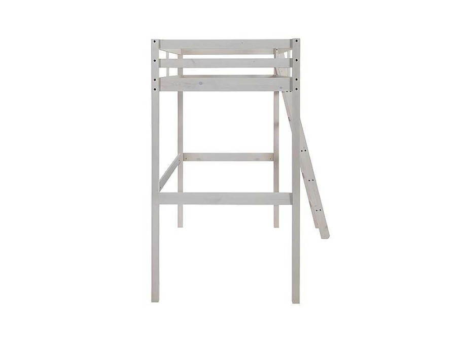 Vente-unique Kinderbed Hoogslaper | Hoogslaper Gedeon - 90 X 190 Cm - Massief Grenen - Gebleekt