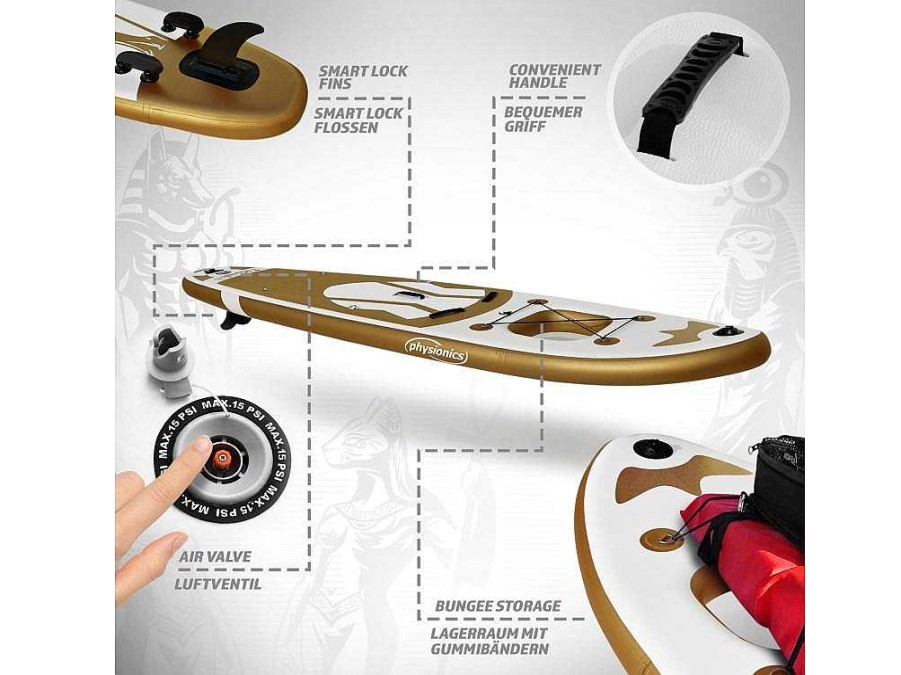 Vente-unique Watersport | Sup Board Gold Ra 305 Cm - Goud - Incl. Accessoires