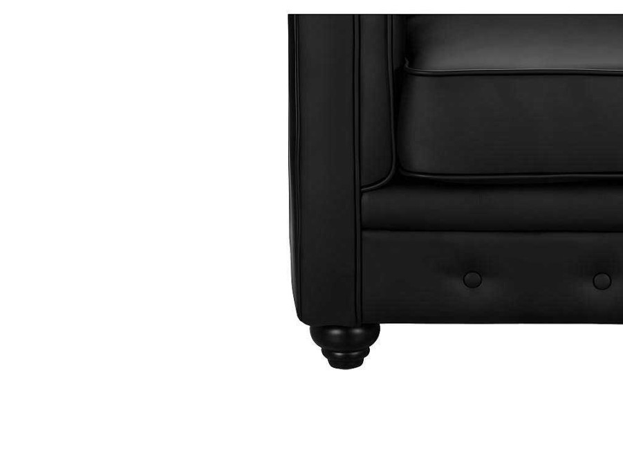 Vente-unique Set Zitbank + Fauteuil | Driezitsbank En Fauteuil Chesterfield Van Kunstleer - Wit