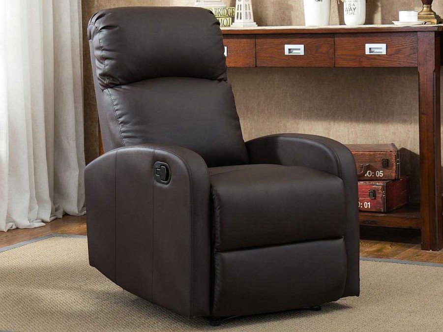 Vente-unique Relaxfauteuil | Relaxfauteuil Van Kunstleer Isao - Bruin