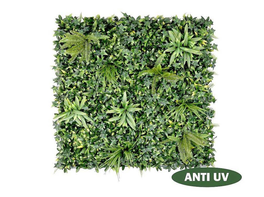 Vente-unique Plantenwand | Synthetische Groene Begroeide Muur - Pakket Van 1M - Delvin