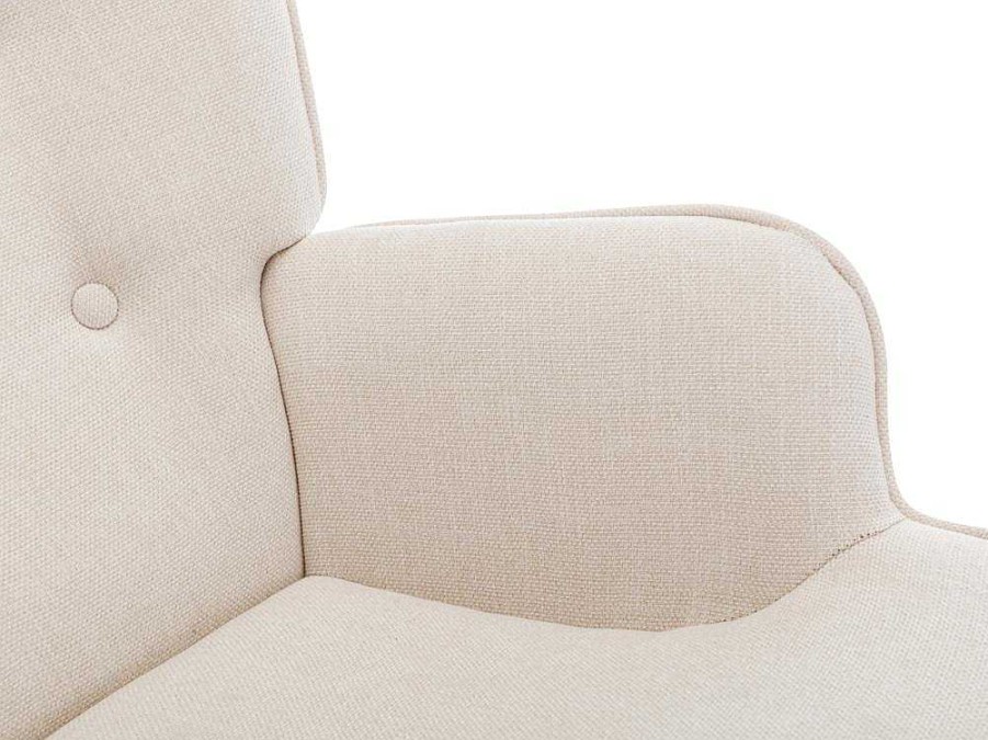 Vente-unique Fauteuil Stof | Schommelstoel Van Beige Gechineerde Stof Elmina Ii