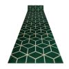 RugsX Gangtapijt | Tapijtloper Emerald Exclusief 1014 Glamour, Stijlvol Kubus Fles Groen 80X550 Cm