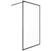 Shower & Design Douchewand | Inloopdouchescherm - 120 X 200 Cm - Mat Zwart - Gehard Glas - Amberi