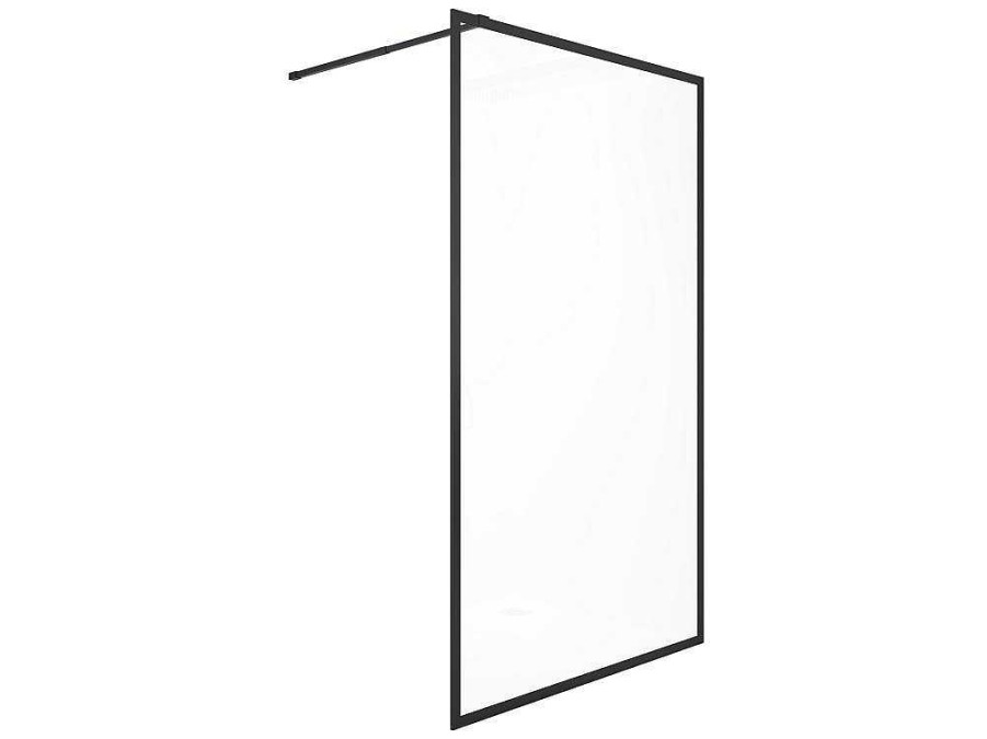 Shower & Design Douchewand | Inloopdouchescherm - 120 X 200 Cm - Mat Zwart - Gehard Glas - Amberi