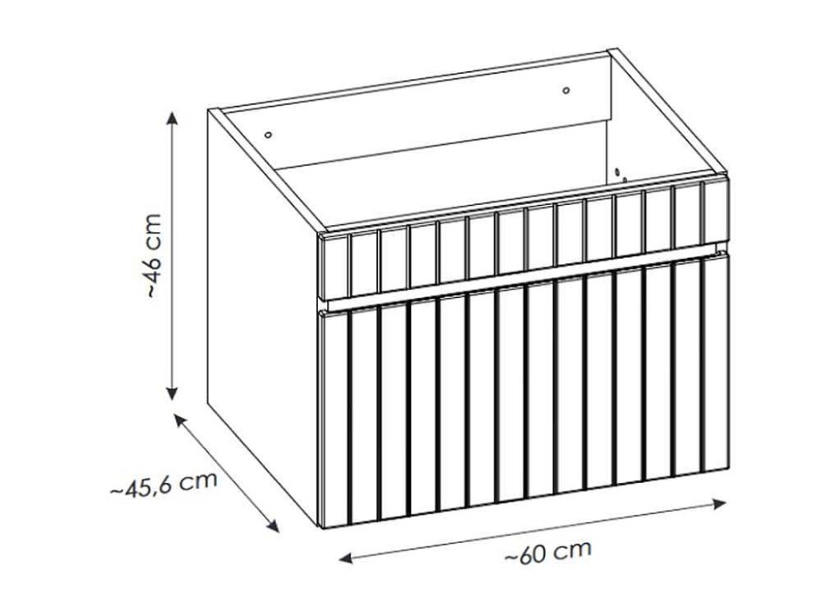 Vente-unique Wastafelmeubel | Roze Hangmeubel Onder Wastafel Met Strepen - 60 Cm - Satara