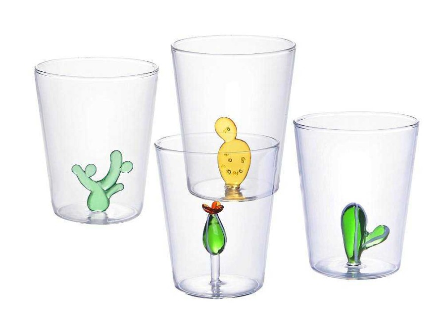 OZAIA Tafelservies | Karaf + Set Van 4 Glazen Met Cactus - Puntia