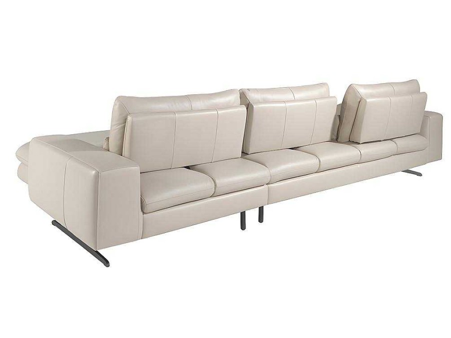 Angel Cerda Hoekbank | Chaiselongue Sofa (R) In Leer En Mat Staal 6152 Angel Cerda