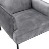 Vente-unique Fauteuil Stof Fluweel / Suedine | Fauteuil Grijs Fluweel Joel