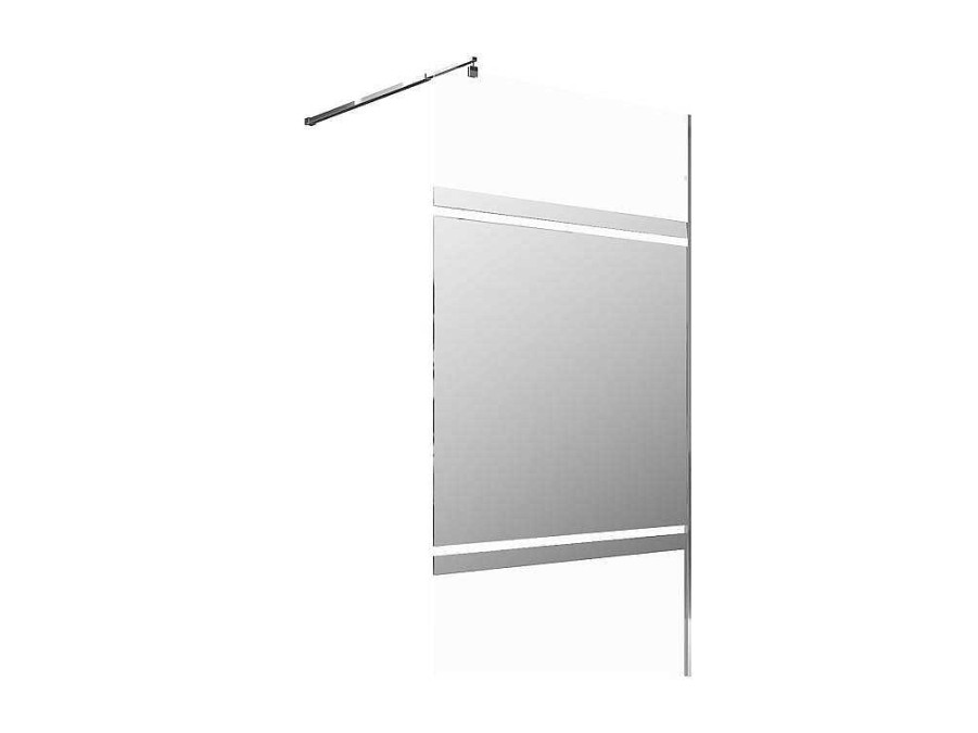 Shower & Design Douchewand | Italiaanse Douchewand Mat Zwart Met Spiegeleffect - 120 X 200 Cm - Zenado