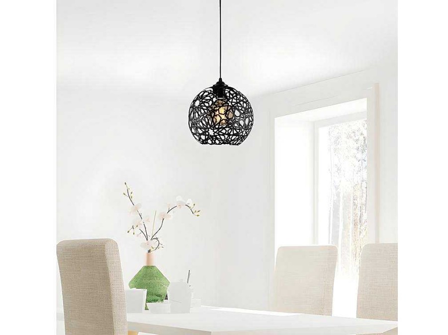 OZAIA Hanglamp | Hanglamp Met Verstelbare Hoogte Celindra - D. 25 X H. 39/119 Cm - Zwart