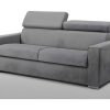 Vente-unique Speciale Modellen Zitbanken & Fauteuils | Vierzits Express Slaapbank Van Stof Vizir - Grijs - Slaapafmeting Met Brede Latten 160 Cm - Matras 18 Cm