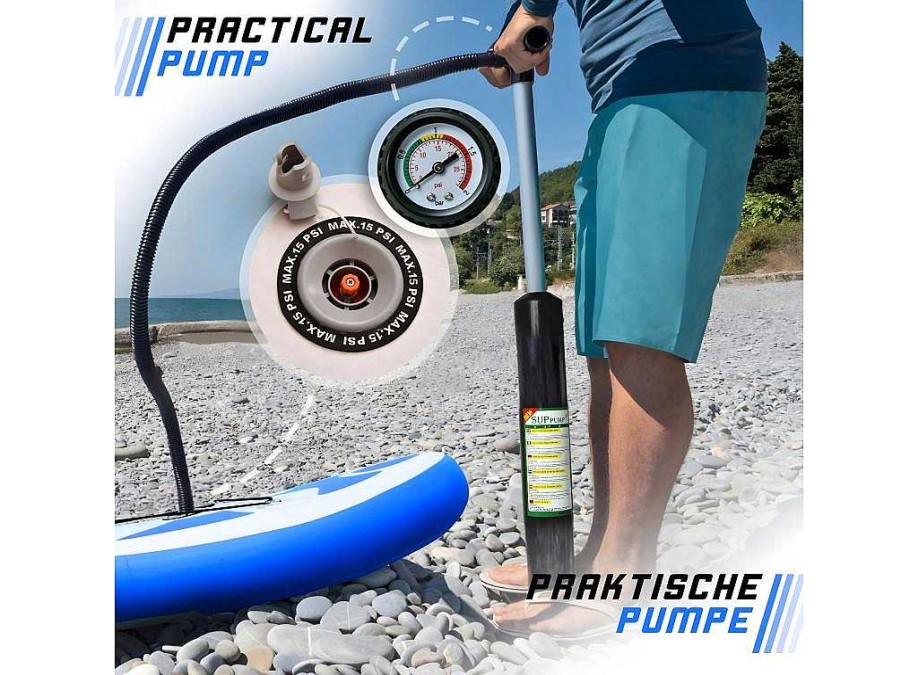 Vente-unique Watersport | Sup Board Poseidon 366 Cm - Blauw - Incl. Accessoires