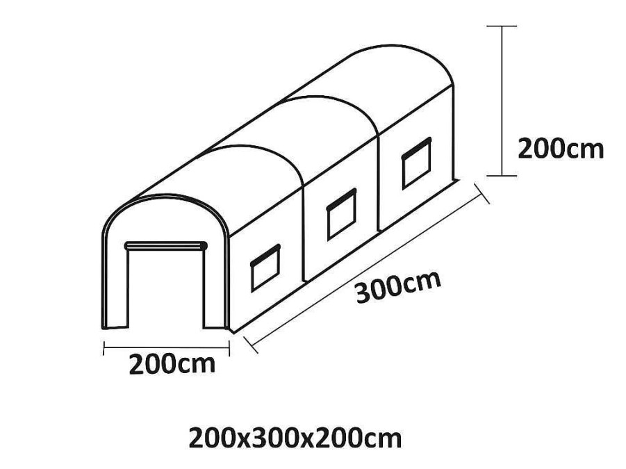 EXPERTLAND Tuinkas | Tunnelkas Met Staalstructuur Ipomea 6M - L300Xb200Xh200 Cm