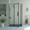 Shower & Design Douchewand | Douchewand Met Draaideur, Mat Zwart, Industriele Stijl - 120 X 80 X 195 Cm - Toroni