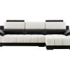 LINEA SOFA Hoekbank | Hoekbank In Zwart En Creme Stof En Leer - Hoek Rechts - Aragon