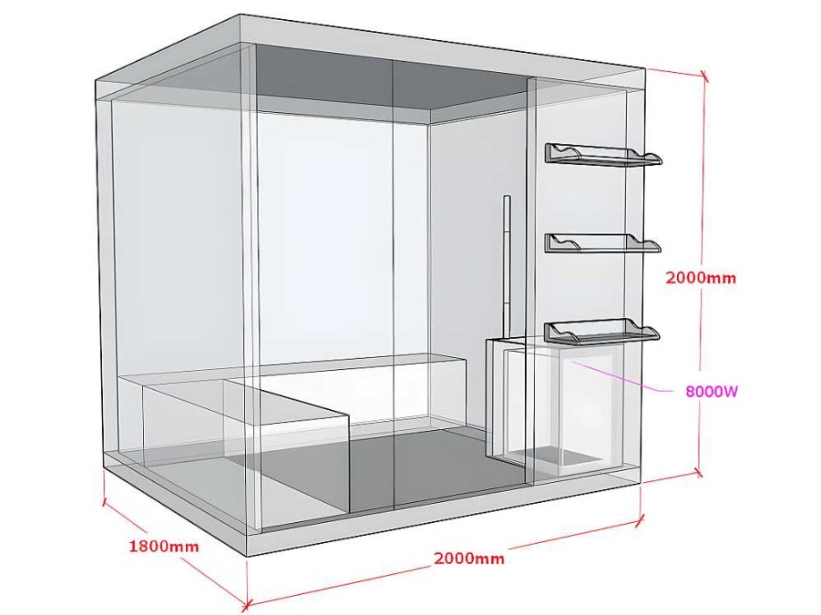 VOGUE SAUNA Finse Sauna | Traditionele Sauna 4/5 Persoons Van Faborg - 200 X 180 X 200 Cm