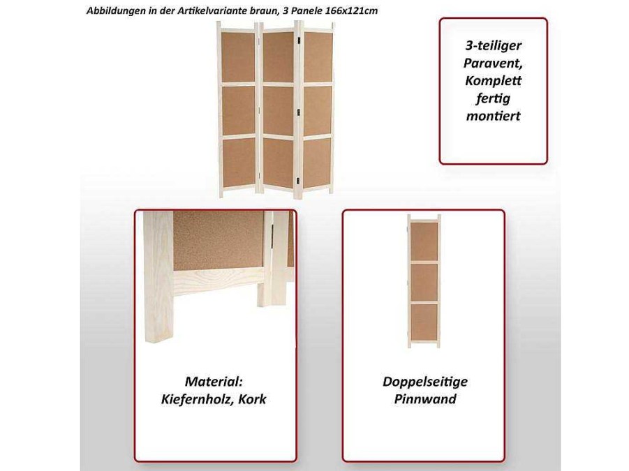 Vente-unique Kamerscherm | Scherm Mcw-G52, Bruin, 4 Panelen 166X160Cm