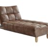 Vente-unique Chaise Longue | Chaise Longue Klik-Klak Van Gerijpte Microvezel Esteban - Chocolade Vintage